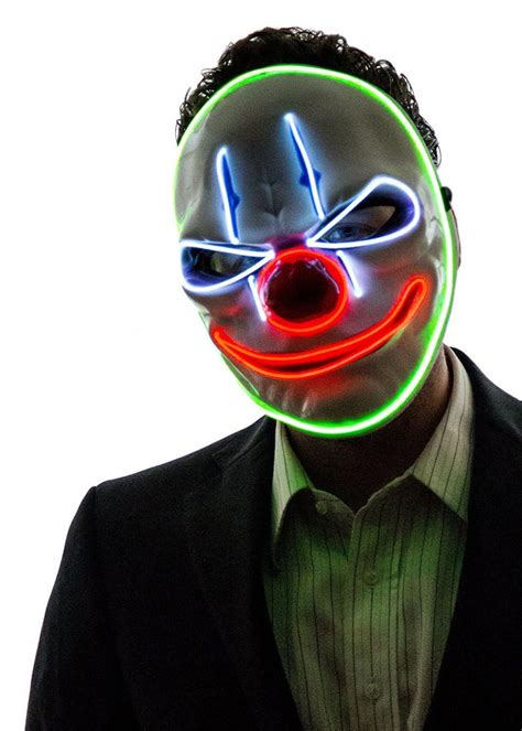 Scary Clown Mask With Led Joker Cool Mania