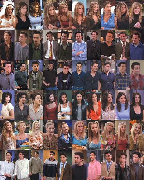 Friends Characters Changing Appearences Over The 10 Seasons Pics