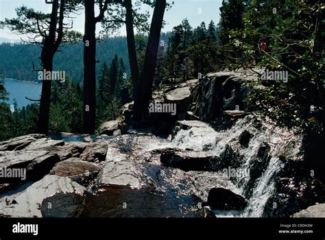 Top Of Cascade Falls Lake Tahoe California Stock Photo Alamy