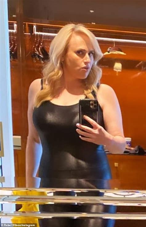 Rebel Wilson Flaunts 60lb Weight Loss In Black Pvc Catsuit During Gym