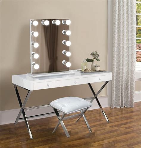 Generic scyl color your life vanity table set with lighted led mirror,7 drawers makeup dressing table with cushioned stool,easy assembl. Martinique Dimmable Hollywood mirror | Table Top Or Wall ...