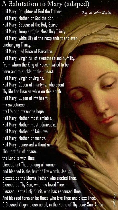 A Salutation To Mary By St John Eudes Catholic Religion Catholic