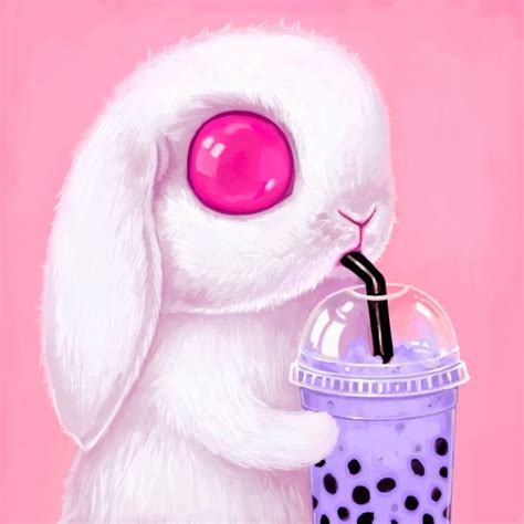 Bunny Loves Bubble Tea Canvas Print By Melanie Schultz Society6