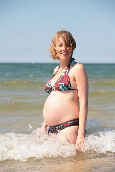 Pregnant Woman On The Beach Stock Photo Image Of Hope Beauties