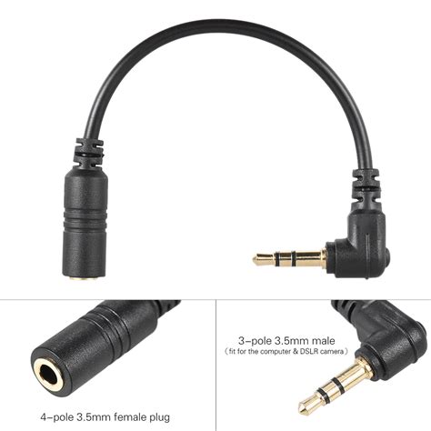 35mm Trrs 4 Pole To Trs 3 Pole Jack Microphone Adapter For Laptop