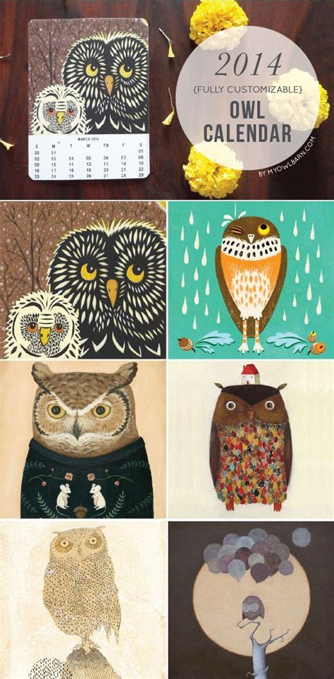 Free Printable 2014 Owl Calendar