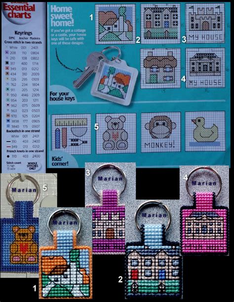 Keychains made on plastic canvas - For the house keys | Plastic canvas