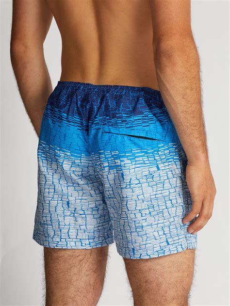 Thorsun Clay Slim Fit Mid Length Printed Swim Shorts In Blue For Men Lyst