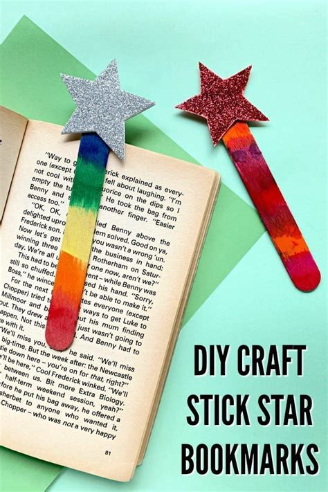 Craft Stick Star Bookmarks For Kids Bookmarks Kids Craft Stick