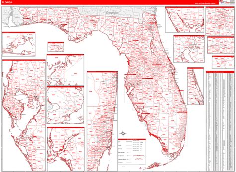 Florida Zip Code Maps Red Line