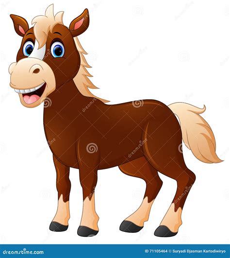 Cartoon Horse Vector Cute Animal Of Horse Breeding Or Kids Equestrian