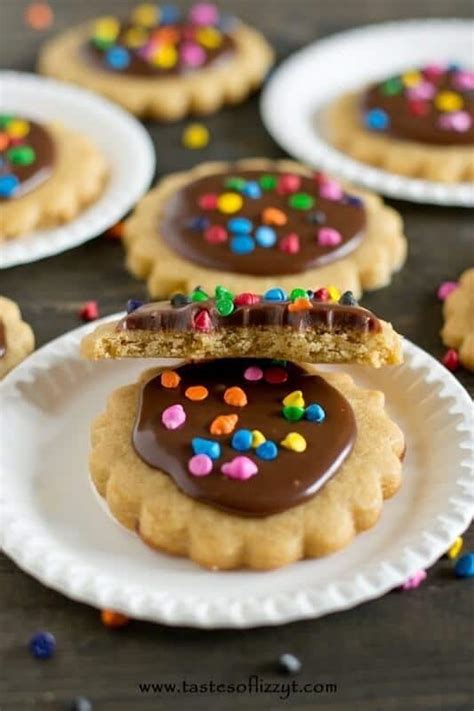 Peanut Butter Cut Out Cookies With A Simple Chocolate Ganache Frosting