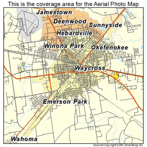 Aerial Photography Map of Waycross, GA Georgia