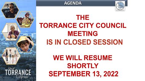 Torrance City Council Meeting September 13 2022 Youtube