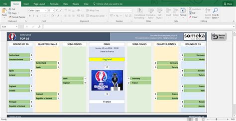 Download excel dashboard of microsoft excel templates and samples, can be used in ms excel 2007 2010 2013 and 2016 version. UEFA EURO 2016 - Excel Template - Someka