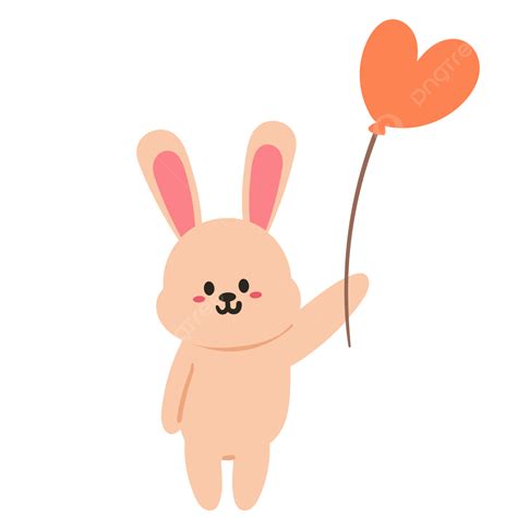 Cute Bunny Clipart Vector Cute Cartoon Bunny With Balloon Cartoon