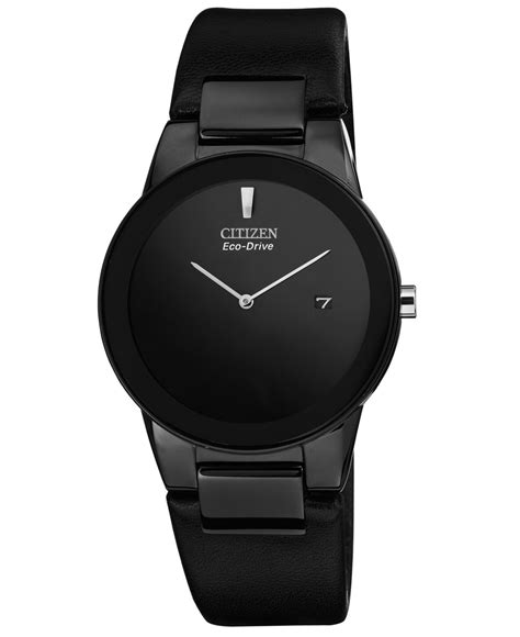 Citizen Mens Eco Drive Axiom Black Leather Strap Watch 40mm Au1065 07e