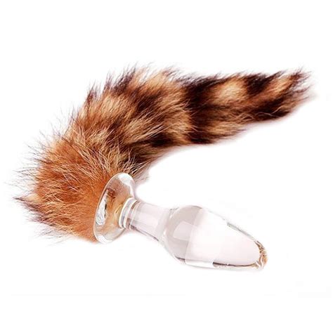 Buy Crystal Glass Butt Plug With Soft Wild Faux Fur Fox Tail Anal Tail Plugs Cosplay Costume For
