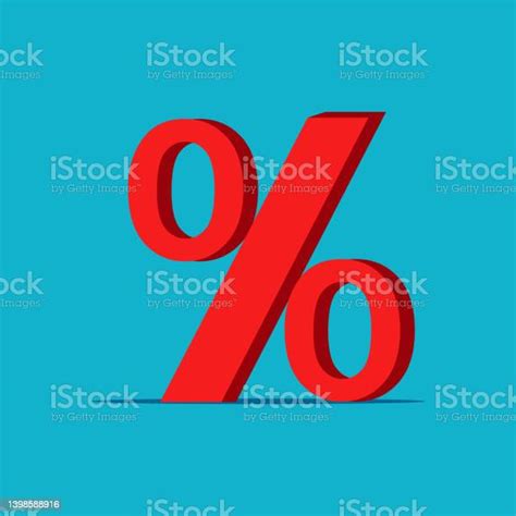 Percent Concept Red Percentage Symbol Business Concept Vector