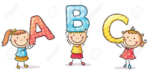 Little Kids Holding Abc Letters Royalty Free Cliparts Abc Letters