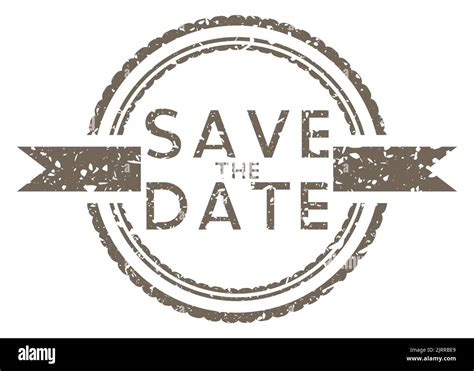 Simple Vintage Rubber Stamp With Save The Date Text Stock Vector Image