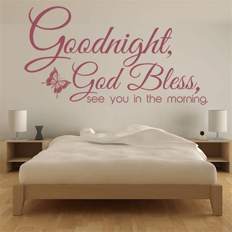 Goodnight God Bless Wall Stickers Religious Wall Art
