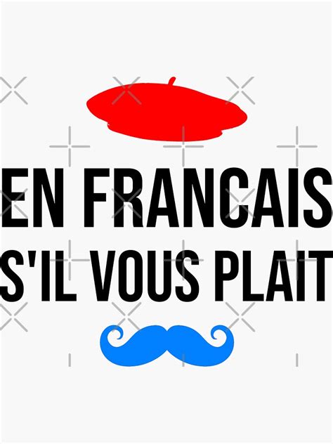 En Francais S Il Vous Plait Retro French Language Sticker For Sale By Designcanada Redbubble