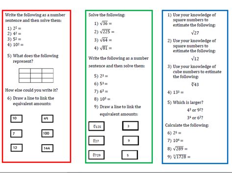 Cube Numbers Worksheet Tes
