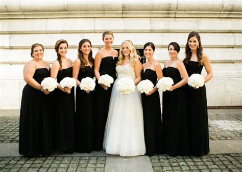 Black Strapless Bridesmaids Dresses Elizabeth Anne Designs The