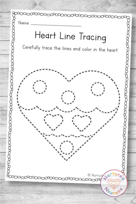 Lovely Heart Tracing Worksheet Preschool Printable Nurtured Neurons