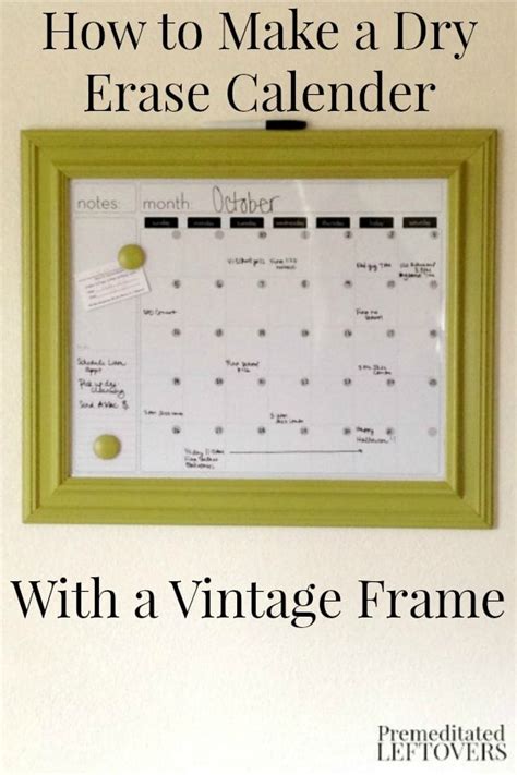 You choose the background design from my shop, and i'll create the print for you to put into your favorite frame. DIY Vintage Frame Dry Erase Calendar
