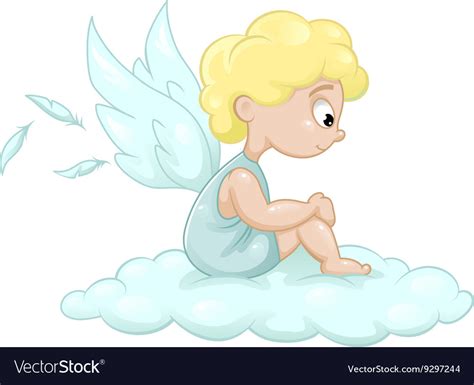 Angel On The Cloud Royalty Free Vector Image Vectorstock