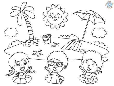 Summer Coloring Page Free Printables Treasure Hunt 4 Kids