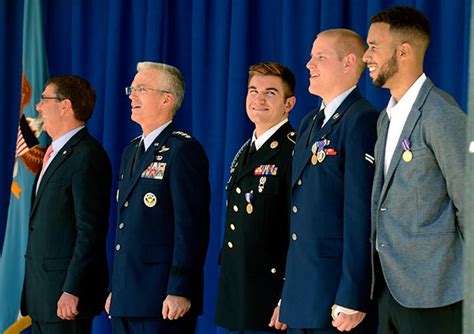 French Train Heroes Receive Medals From Defense Secretary