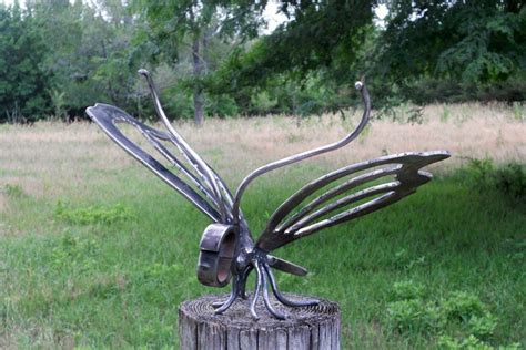 Butterfly Metal Sculpture Welded Yard Art Garden Art Found Etsy