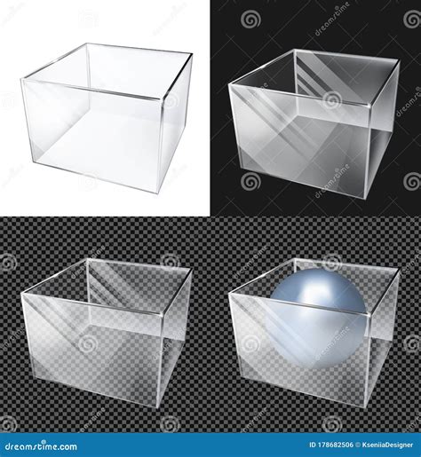 Cubo De Vidrio Transparente Acuario Realista Escaparate Especial