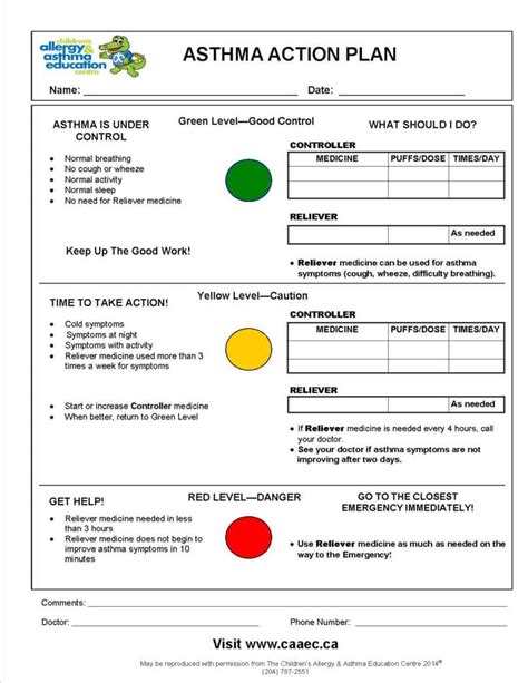 The asthma action plan will tell the patient what to do during asthma attacks. Asthma Action Plan | The Children's Allergy & Asthma ...