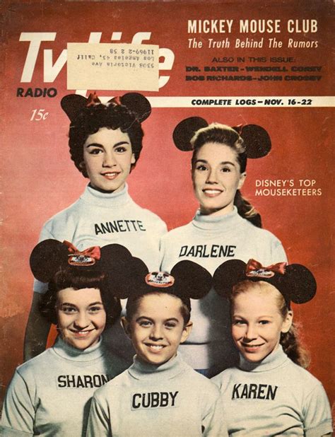 Annette Darlene Sharon Cuby And Karen ~ Mickey Mouse Club Mickey