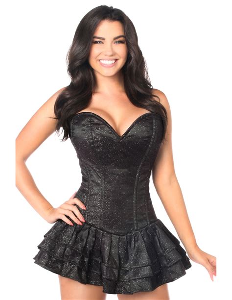 Lavish Glitter Corset Dress Black Plus Lv 214x 04150 Lovers Lane