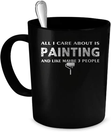 Amazon Com Painting Coffee Mug Painting Gift 11 Oz Black Kitchen