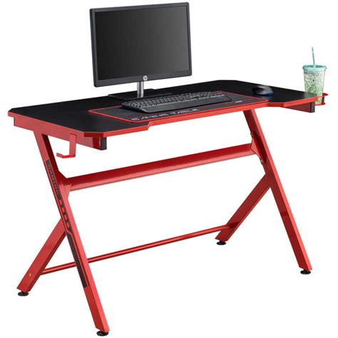 Contemporary Red And Black Gaming Desk Ct 1913l2 Blackandred