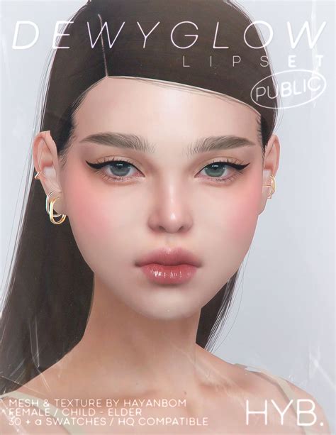 Hyb Dewy Glow Lip Set Hayanbom On Patreon Makeup Cc Sims 4 Cc