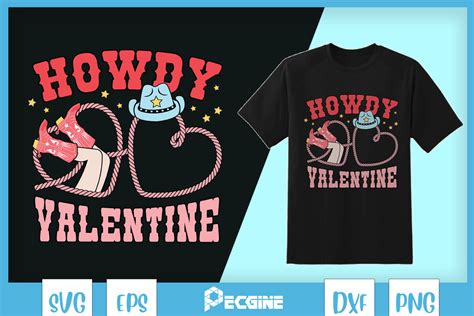 Howdy Valentine Heart Rope Cowgirl Graphic By Pecgine · Creative Fabrica