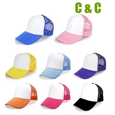 Plain Baseball Sublimation Cap Hat Mesh Sublimation Hat Blank White No