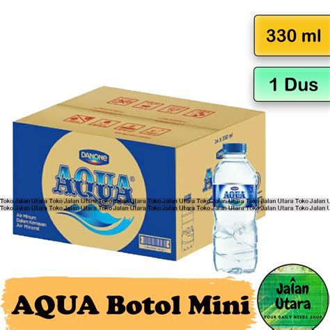 Jual Aqua Botol Mini 330 Ml X 24 Pcs Air Mineral Gojekgrab