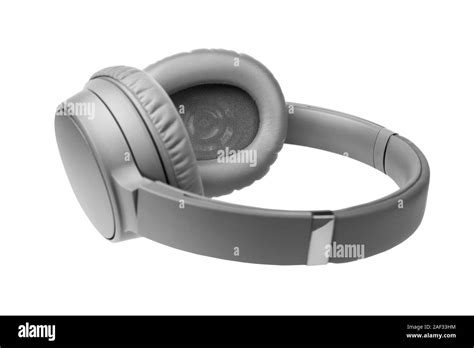 Gray Wireless Headphones On White Background Isolated Close Up Big