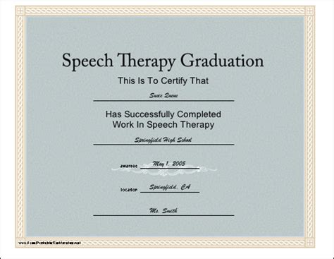 A Printable Graduation Certificate For A Student Who Has Completed A