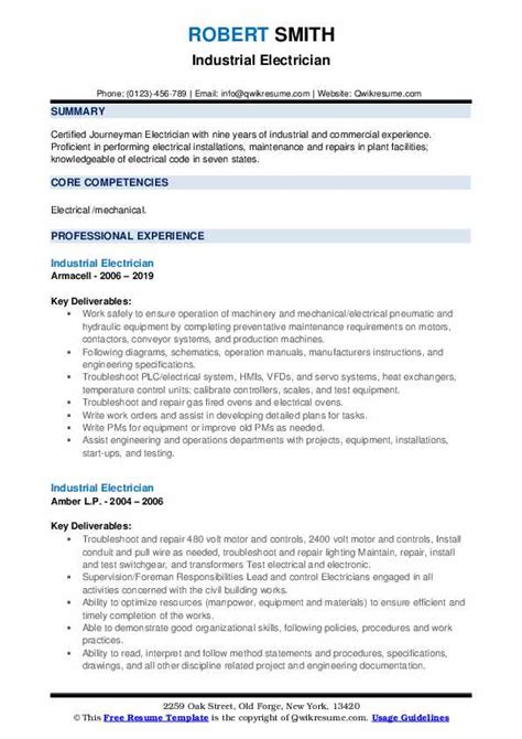 industrial electrician resume mt home arts