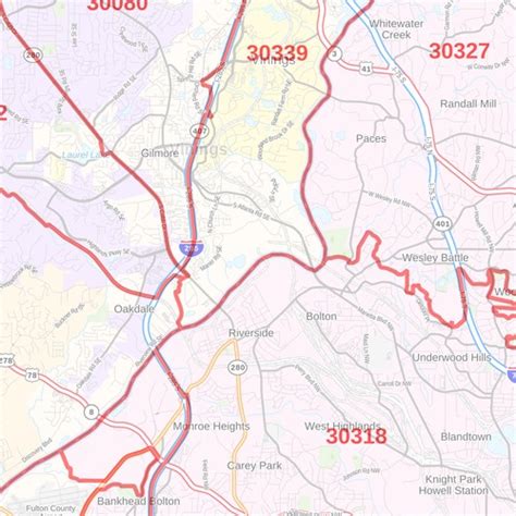 Fulton County Zip Code Map Georgia