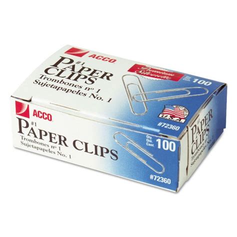 Acco Premium Heavy Gauge Wire Paper Clips Smooth Silver Clips Box Boxes Pack